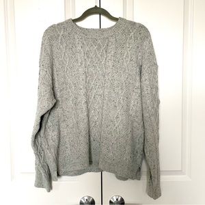 J. Crew Factory women’s XL gray fisherman cable crewneck sweater